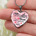 To My Granddaughter Never Forget I Love You I Hope You Believe in Yourself Heart Pendant Necklace - Bangle