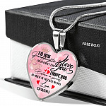 To My Granddaughter Never Forget I Love You I Hope You Believe in Yourself Heart Pendant Necklace - Bangle