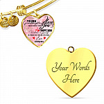 To My Granddaughter Never Forget I Love You I Hope You Believe in Yourself Heart Pendant Necklace - Bangle
