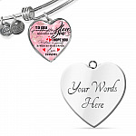 To My Granddaughter Never Forget I Love You I Hope You Believe in Yourself Heart Pendant Necklace - Bangle