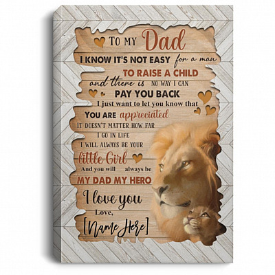 Personalized Daughter, White, 0.75'' Framed Canvas