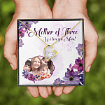 Personalized Photo Mother Of Three We Love You Mom Custom Image Forever Love Pendant Necklace