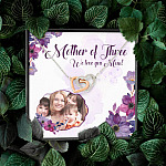 Personalized Photo Mother Of Three We Love You Mom Custom Image Interlocking Hearts Pendant Necklace Personalized Photo Mother Of Three We Love You Mom Custom Image Interlocking Hearts Pendant Necklace