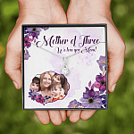 Personalized Photo Mother Of Three We Love You Mom Custom Image Alluring Beauty Necklace
