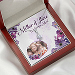 Personalized Photo Mother Of Three We Love You Mom Custom Image Alluring Beauty Necklace