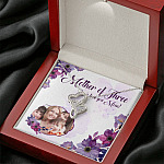 Personalized Photo Mother Of Three We Love You Mom Custom Image Double Hearts Pendant Necklace