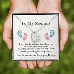 From Baby Bump To My Mommy I May Be Just A Bump Forever Love Heart Pendant Necklace - Mommy To Be Gift