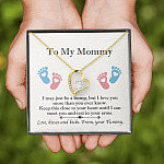 From Baby Bump To My Mommy I May Be Just A Bump Forever Love Heart Pendant Necklace - Mommy To Be Gift