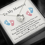 From Baby Bump To My Mommy I May Be Just A Bump Forever Love Heart Pendant Necklace - Mommy To Be Gift