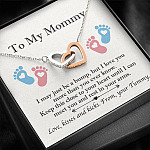 From Baby Bump To My Mommy I May Be Just A Bump Interlocking Heart Pendant Necklace - Mommy To Be Gift From Baby Bump To My Mommy I May Be Just A Bump Interlocking Heart Pendant Necklace - Mommy To Be Gift