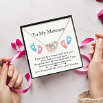 From Baby Bump To My Mommy I May Be Just A Bump Interlocking Heart Pendant Necklace - Mommy To Be Gift From Baby Bump To My Mommy I May Be Just A Bump Interlocking Heart Pendant Necklace - Mommy To Be Gift