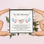 From Baby Bump To My Mommy I May Be Just A Bump Interlocking Heart Pendant Necklace - Mommy To Be Gift From Baby Bump To My Mommy I May Be Just A Bump Interlocking Heart Pendant Necklace - Mommy To Be Gift