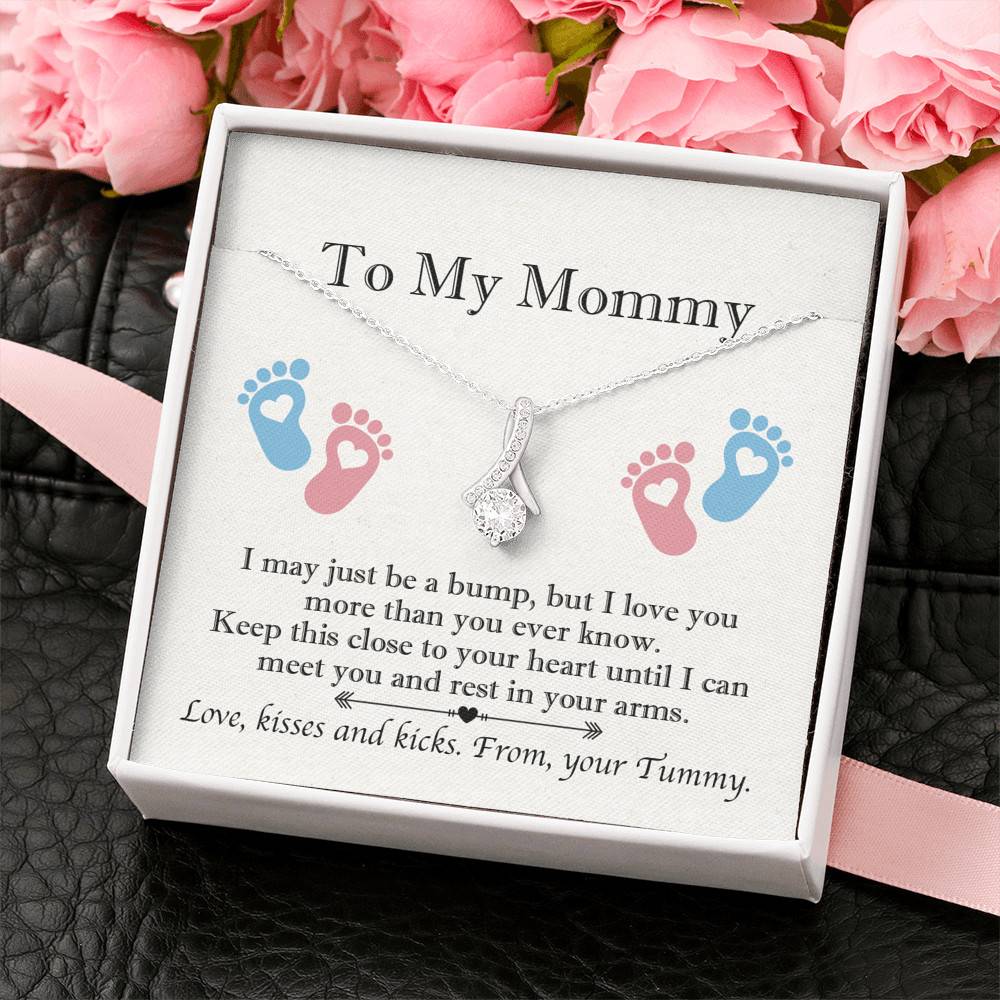 From Baby Bump To My Mommy I May Be Just A Bump Alluring Pendant Necklace - Mommy To Be Gift
