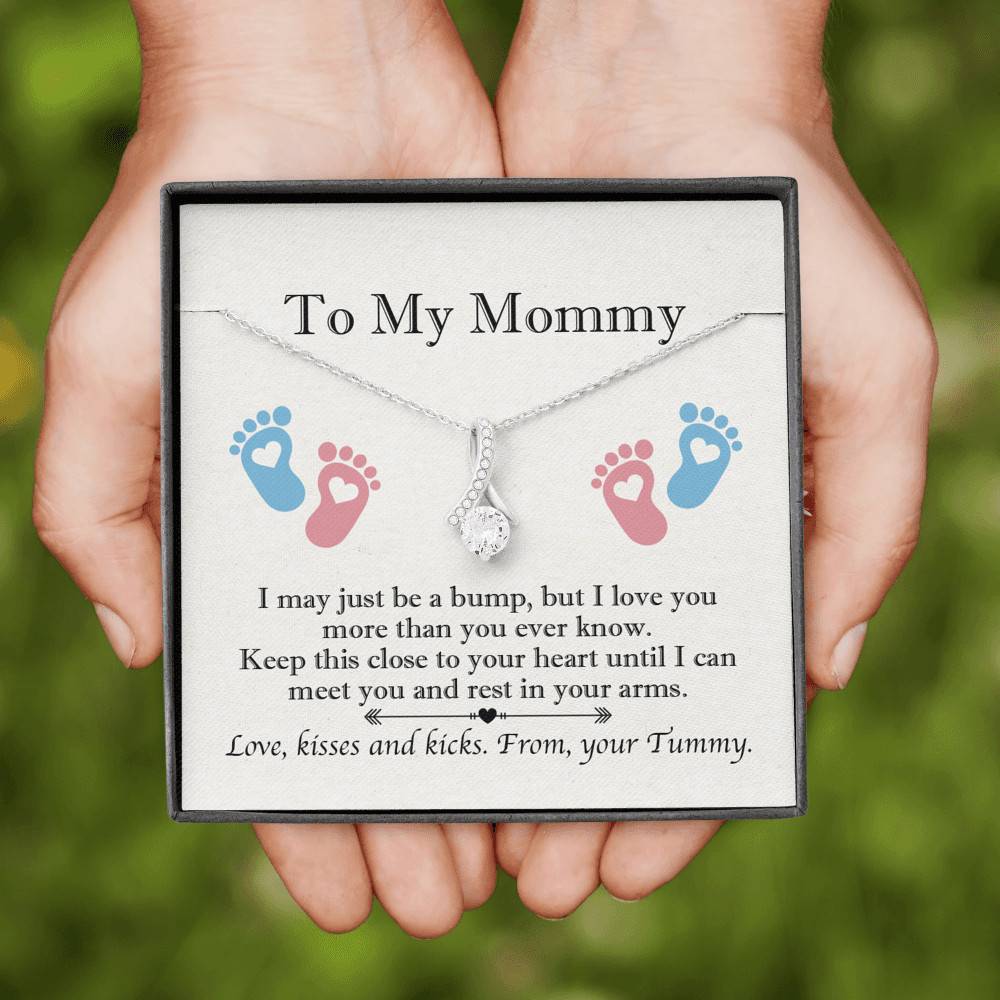 From Baby Bump To My Mommy I May Be Just A Bump Alluring Pendant Necklace - Mommy To Be Gift