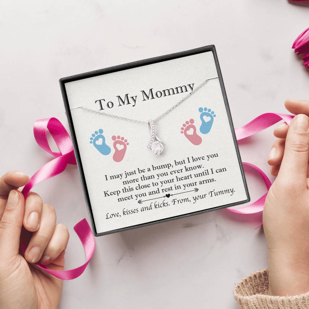 From Baby Bump To My Mommy I May Be Just A Bump Alluring Pendant Necklace - Mommy To Be Gift