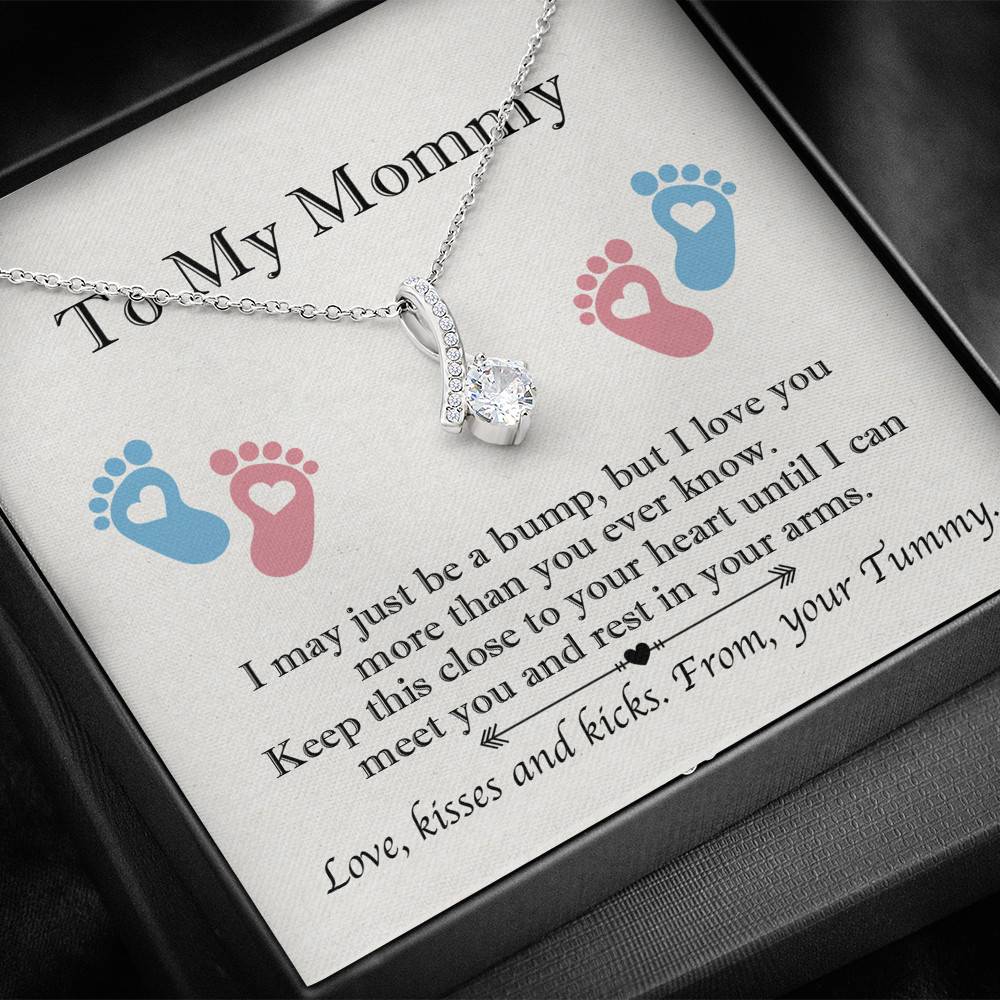 From Baby Bump To My Mommy I May Be Just A Bump Alluring Pendant Necklace - Mommy To Be Gift