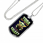 Funny Green Baby Alien You Da Best Step Dad in the Galaxy Father's Day Dog Tag Pendant Necklace