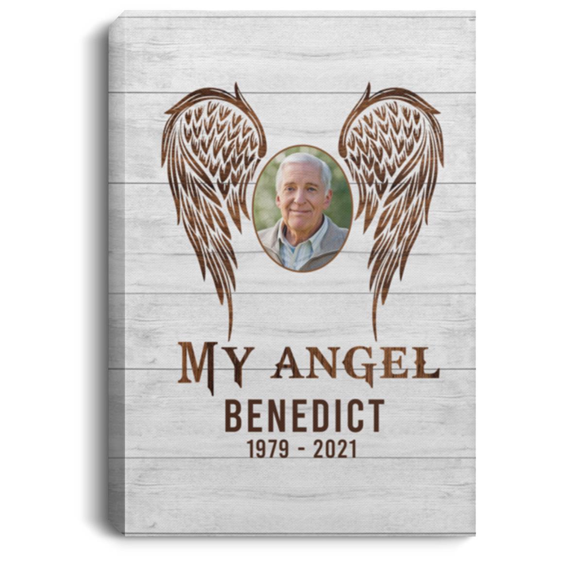 Personalized Custom Photo My Angel, White, 0.75'' Framed Canvas