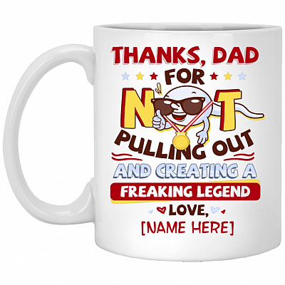 Personalized Dear Dad, White, 11 oz. White Mug