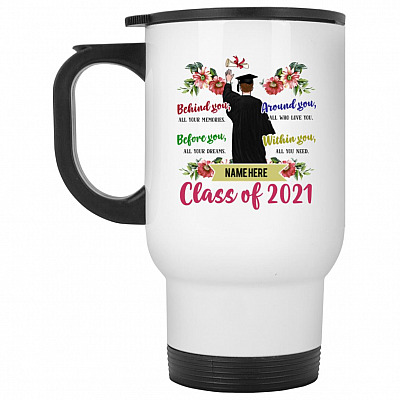 14 oz. White Travel Mug