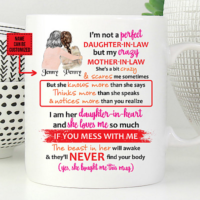 Alternative view of Personalized My Mother in Law Loves Me Coffee Mug - Gift for Daughter in Law Travel Bottle