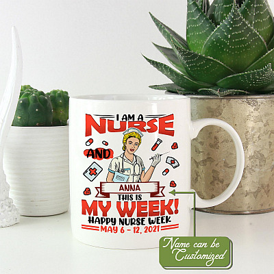 Alternative view of Personalized Nurse Gifts Coffee Mug - I Am Nurse and This Is My Nurse Week Travel Bottle