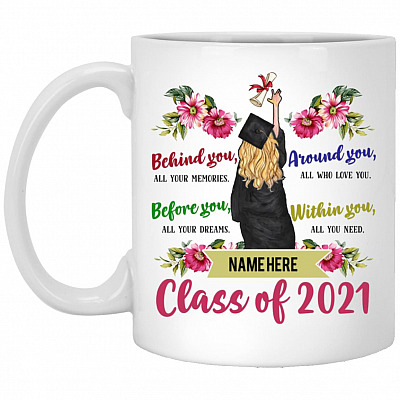 Personalized Class of Senior 2021, White, 11 oz. White Mug