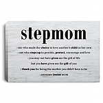 Stepmom Definition One, White, 0.75'' Framed Canvas