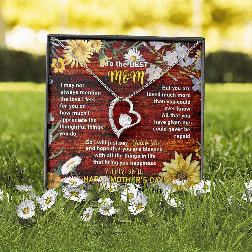 To the Best Mom I May Not Always Mention the Love I Feel for You Forever Love Pendant Necklace