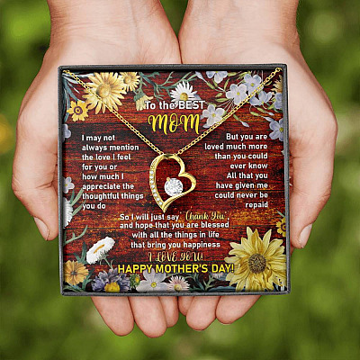 To the Best Mom I May Not Always Mention the Love I Feel for You Forever Love Pendant Necklace
