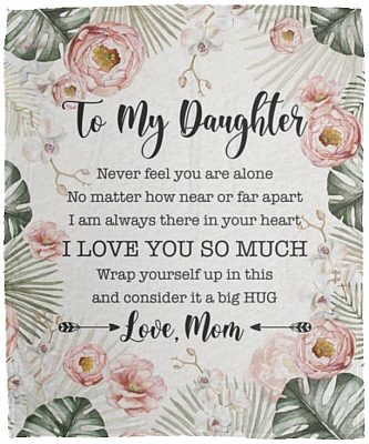 To My Daughter Blanket, White, Cozy Plush Fleece Blanket - 50x60