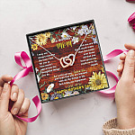 To the Best Mom I May Not Always Mention the Love I Feel for You Interlocking Hearts Pendant Necklace