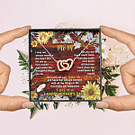 To the Best Mom I May Not Always Mention the Love I Feel for You Interlocking Hearts Pendant Necklace