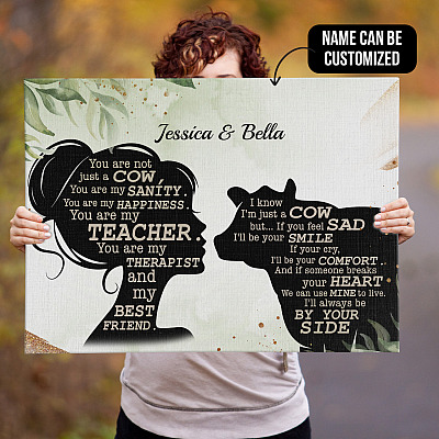 Alternative view of Personalized You Are Not Just A Cow You Are My Sanity Gallery Wrapped Framed Canvas Prints - Unframed Poster