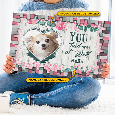 Alternative view of Personalized Photo Dog Gift You Had Me at Woof Framed Canvas Prints - Unframed Poster