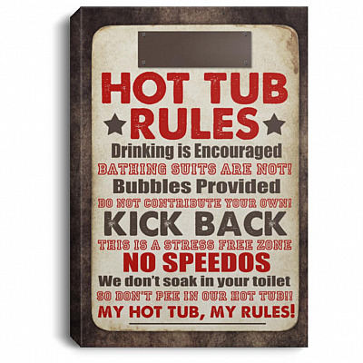 Personalized Hot Tub, White, 0.75'' Framed Canvas