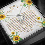 To My Daughter In Law We Both Love The Same Man I Will Forever Love You Sunflower Forever Love Heart Pendant Necklace