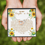 To My Daughter In Law We Both Love The Same Man I Will Forever Love You Sunflower Interlocking Hearts Pendant Necklace