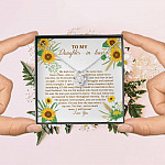 To My Daughter In Law We Both Love The Same Man I Will Forever Love You Sunflower Love Knot Necklace