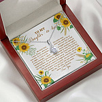 To My Daughter In Law We Both Love The Same Man I Will Forever Love You Sunflower Alluring Beauty Necklace