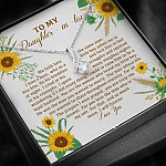 To My Daughter In Law We Both Love The Same Man I Will Forever Love You Sunflower Alluring Beauty Necklace