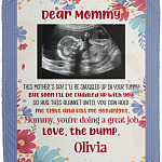 Personalized Photo Dear MommyBlanket, White, Cozy Plush Fleece Blanket - 50x60