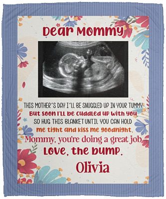 Personalized Photo Dear MommyBlanket, White, Cozy Plush Fleece Blanket - 50x60