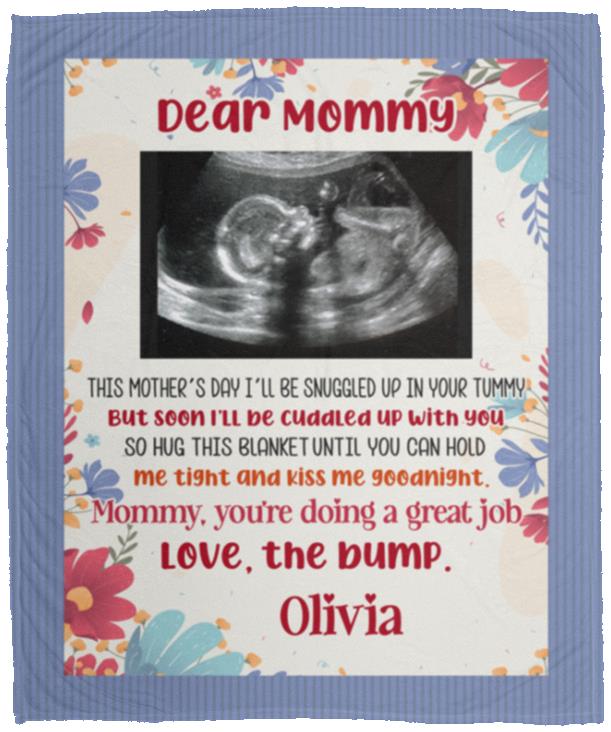 Personalized Photo Dear MommyBlanket, White, Cozy Plush Fleece Blanket - 50x60