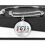 Class of 2021 Graduated and Vaccinated Friend Graduation Circle Pendant Necklace - Bangle