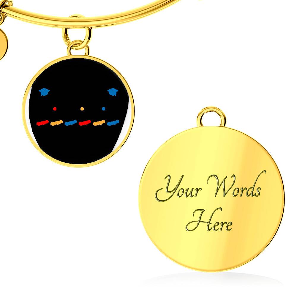 Class of 2021 Graduated and Vaccinated Friend Graduation Circle Pendant Necklace - Bangle