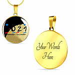 Class of 2021 Graduated and Vaccinated Friend Graduation Circle Pendant Necklace - Bangle