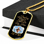 Custom Photo Fathers Day Gift You Will Always Be My Hero Dog Tag Pendant Necklace