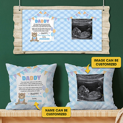 Custom Photo Daddy I've Only Been With You For Just A Little While Full Print Throw Pillow - Decorative Pillow