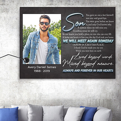 Custom Photo We Will Meet Again Someday Wrapped Framed Canvas Prints - Unframed Poster - Home Decor Wall Art